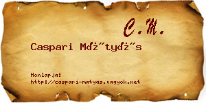 Caspari Mátyás névjegykártya